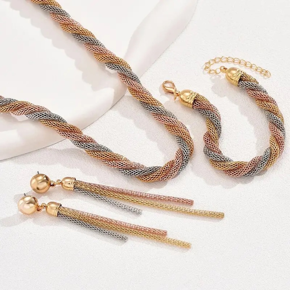 ◾️Vintage Twisted Mesh Chain Set